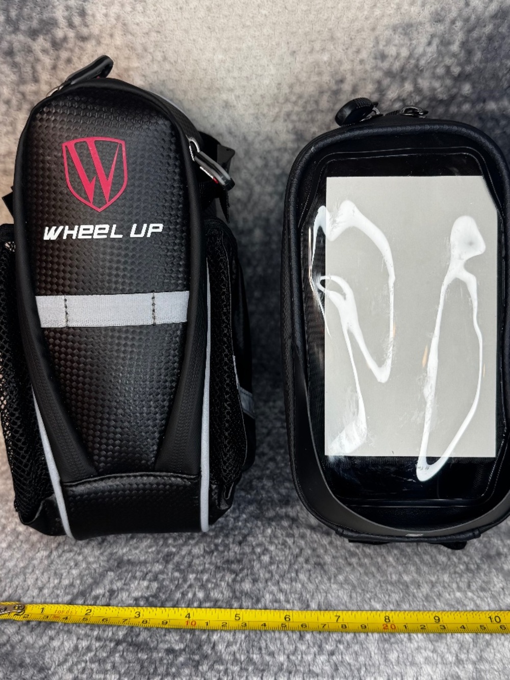 Cycling Bike Front Frame Waterproof Touch Screen Phone and Wheel Up Storage Bag